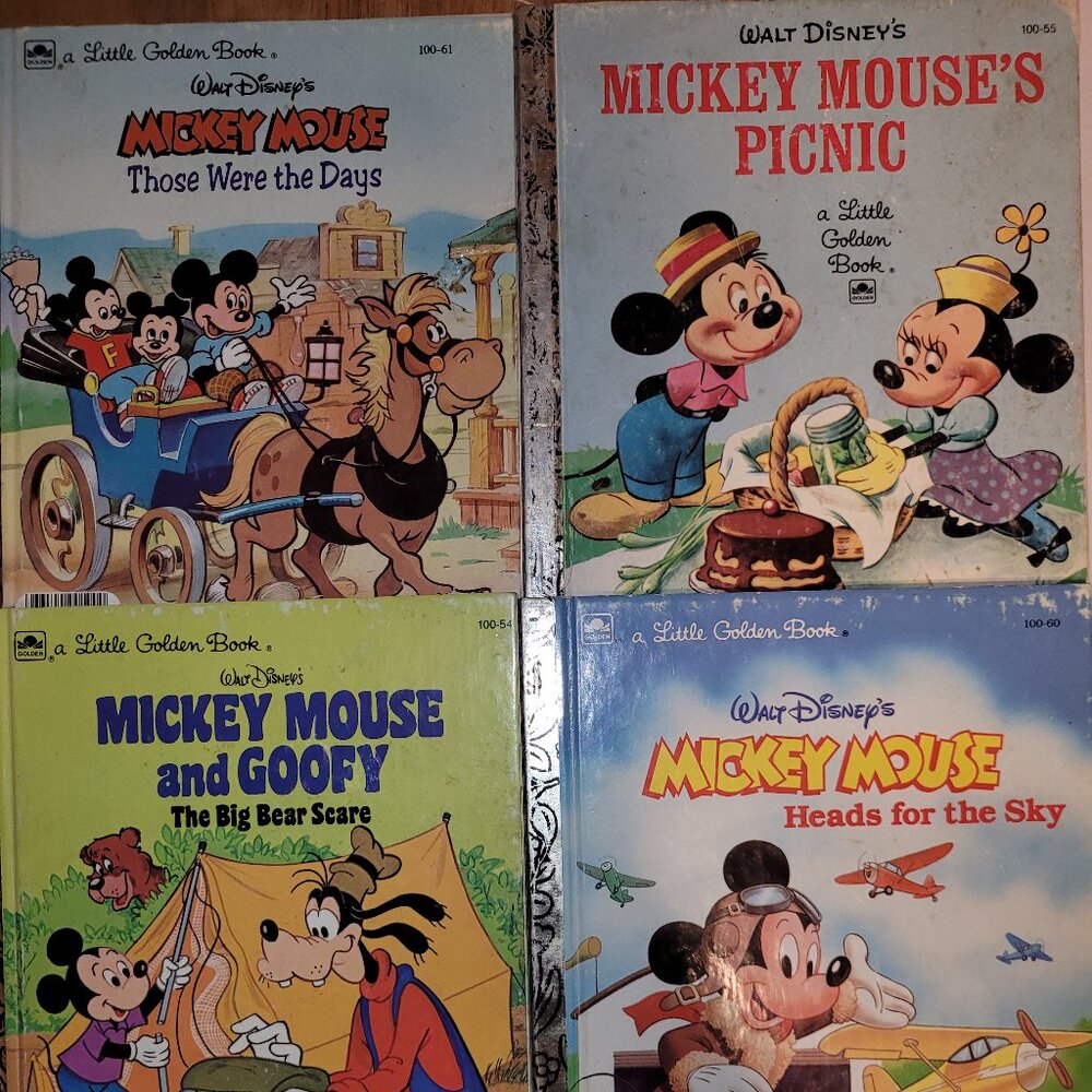 Vintage Little Golden Books Walt Disney's Mickey Mouse and Goofy Illustrated